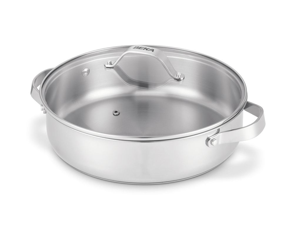 Stew pots - CICLA 28 CM 2-HANDLE STAINLESS STEEL FRYING PAN - BEKA