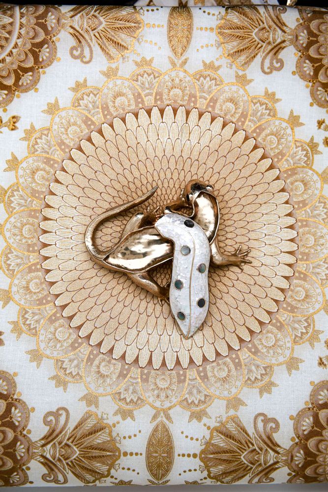 Caskets and boxes - Salamander mother-of-pearl & recycled brass box - WILD BY MOSAIC
