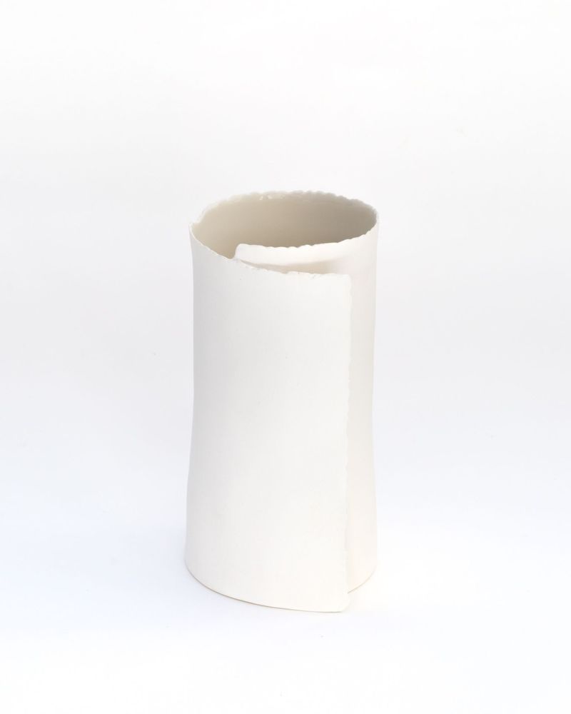 Vases - ARK 4 White vase biscuit porcelain H=19cm, D=9,5cm - YLVAYA DESIGN