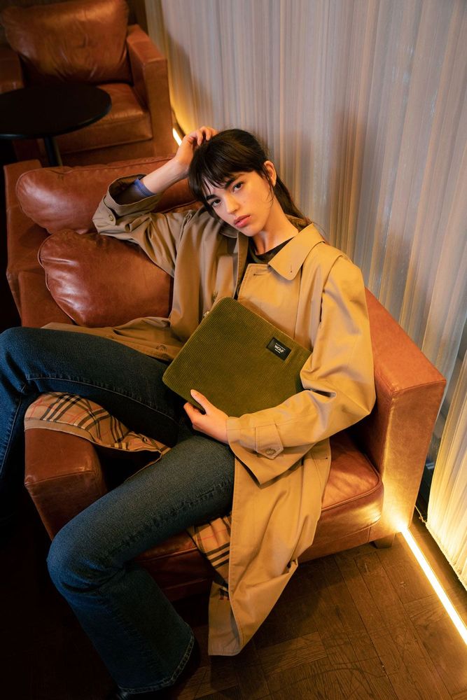 Travel accessories - Olive Corduroy Laptop Sleeve ♻️ - WOUF