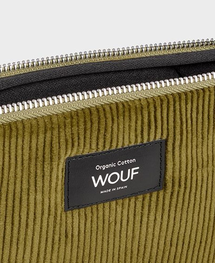 Travel accessories - Olive Corduroy Laptop Sleeve ♻️ - WOUF
