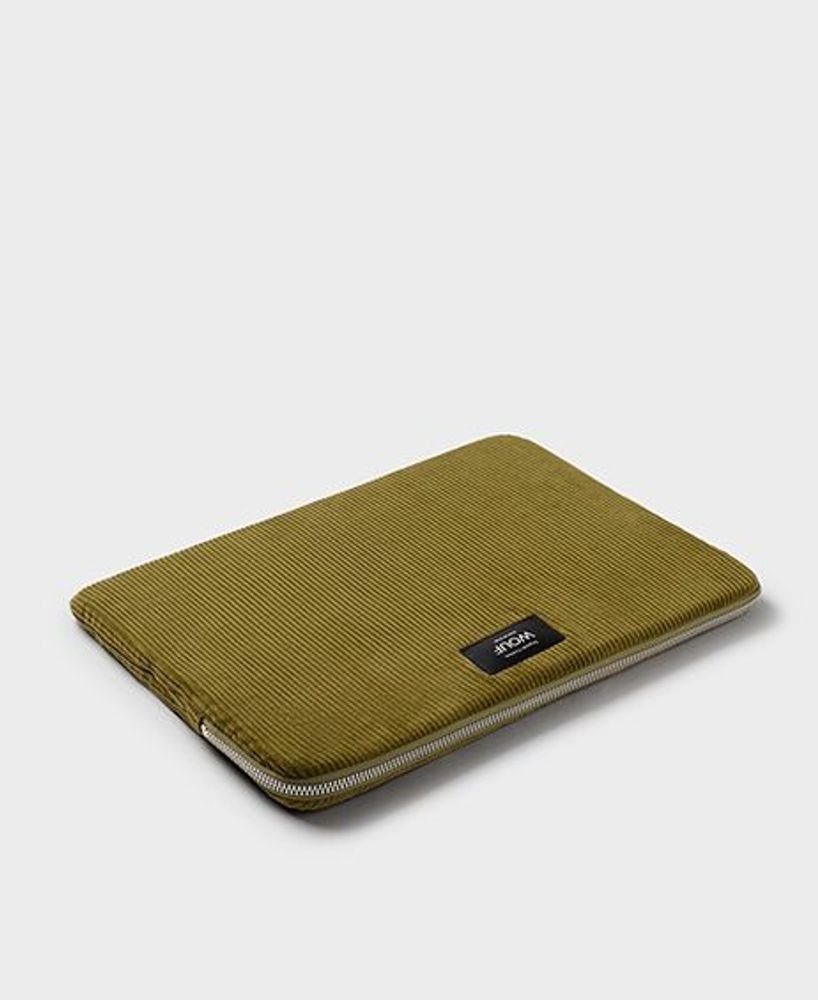 Travel accessories - Olive Corduroy Laptop Sleeve ♻️ - WOUF