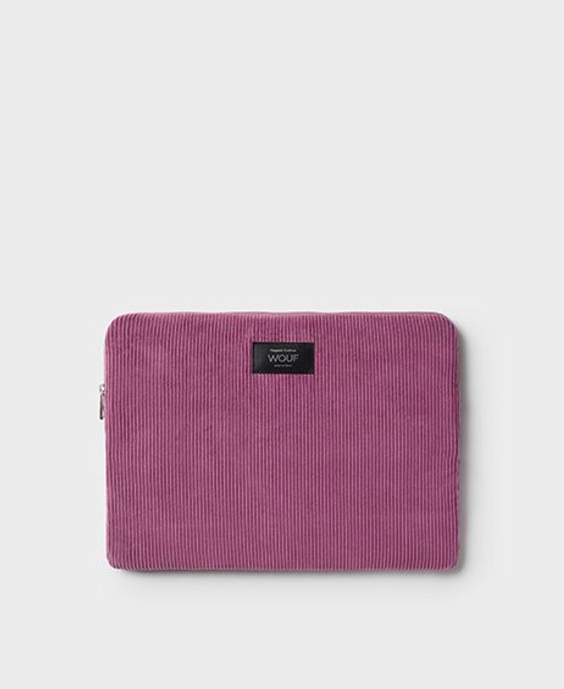Sets de bureaux  - Housse pour ordinateur portable en velours côtelé Mauve ♻️ - WOUF