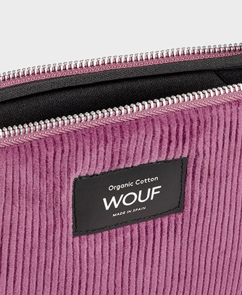 Sets de bureaux  - Housse pour ordinateur portable en velours côtelé Mauve ♻️ - WOUF