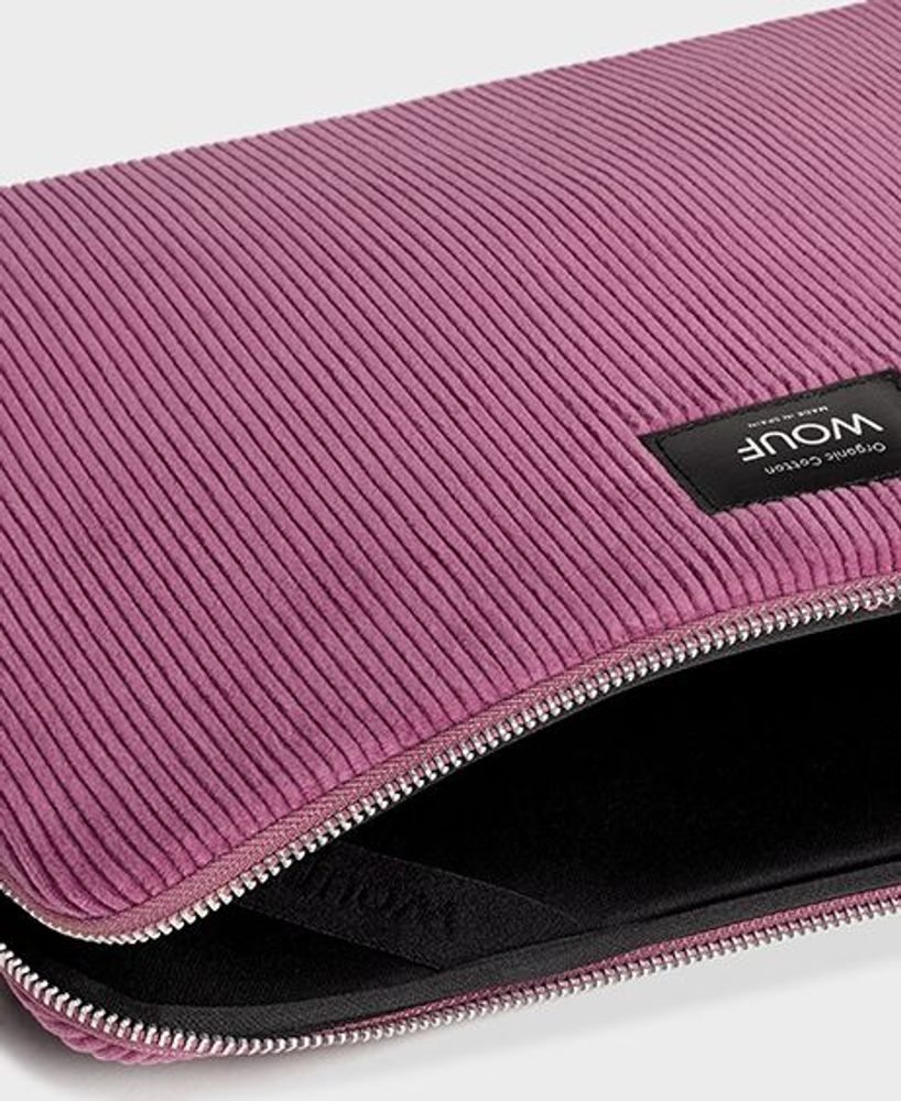 Sets de bureaux  - Housse pour ordinateur portable en velours côtelé Mauve ♻️ - WOUF