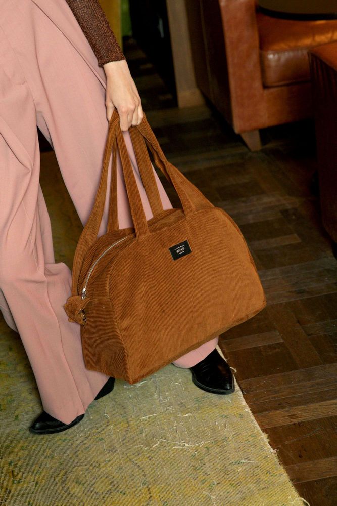 Travel accessories - Caramel Corduroy Weekend bag ♻️ - WOUF