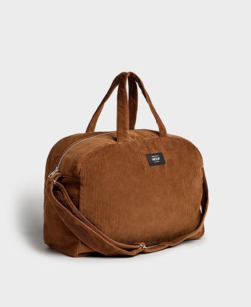Travel accessories - Caramel Corduroy Weekend bag ♻️ - WOUF