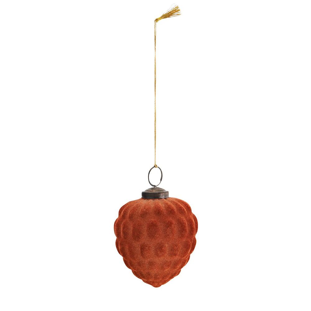 Guirlandes et boules de Noël - Cône en verre suspendu avec velours - MADAM STOLTZ