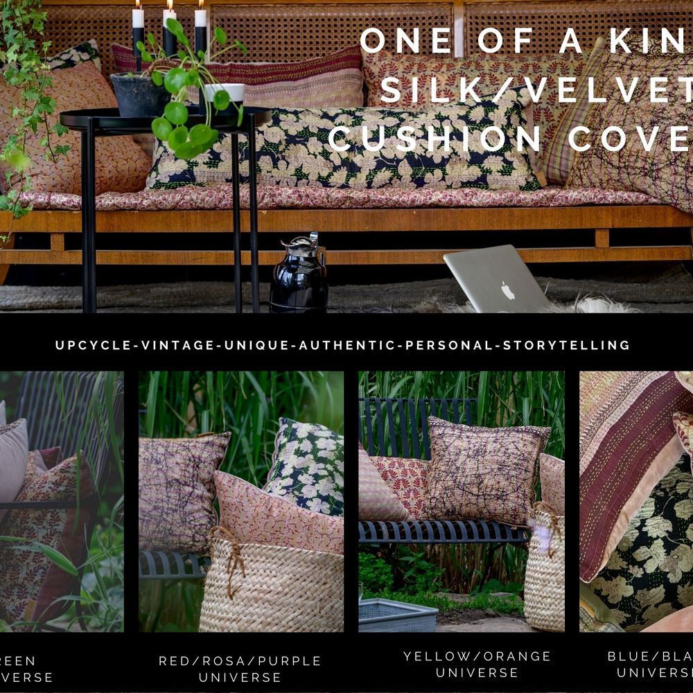 Fabric cushions - Kantha Silk|Velvet Cushions - QUOTE COPENHAGEN APS