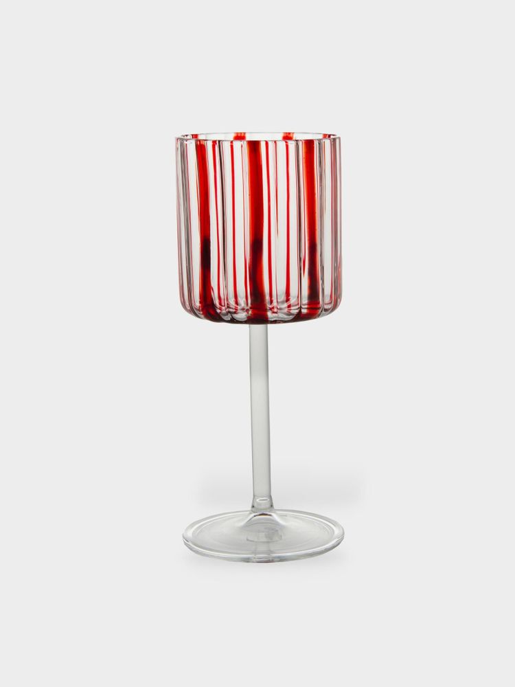 Stemware - 'Loos' Striped Glass Goblet - TUTTOATTACCATO
