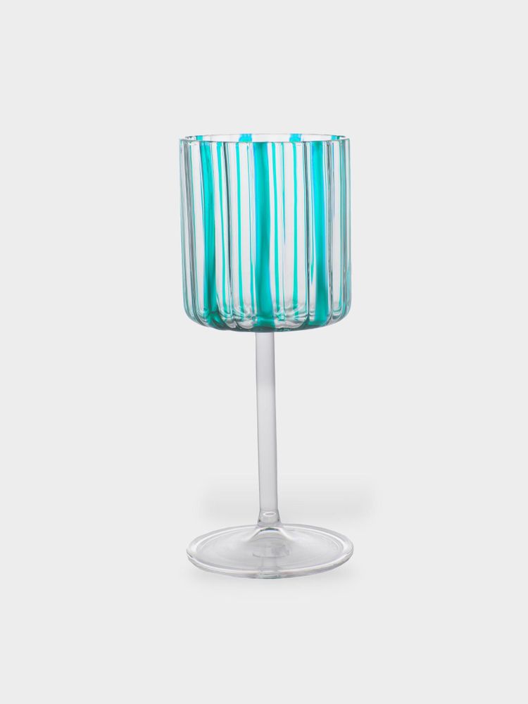 Stemware - 'Loos' Striped Glass Goblet - TUTTOATTACCATO