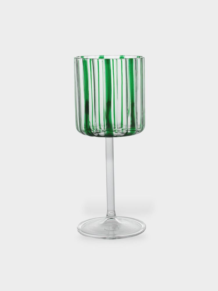Stemware - 'Loos' Striped Glass Goblet - TUTTOATTACCATO