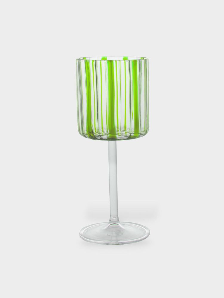Stemware - 'Loos' Striped Glass Goblet - TUTTOATTACCATO