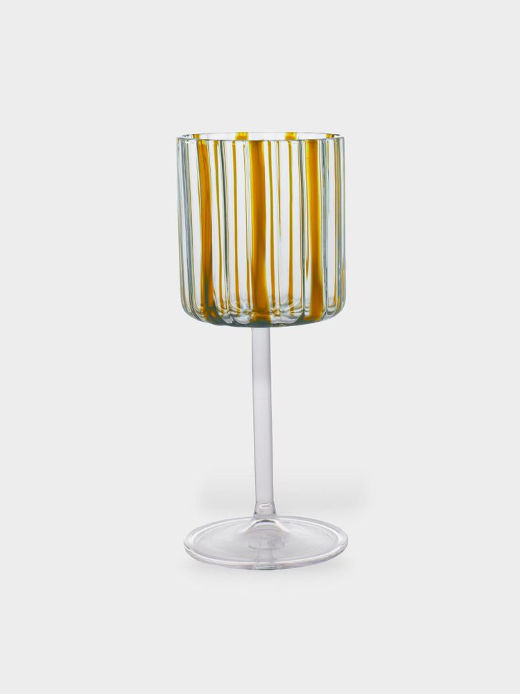 Stemware - 'Loos' Striped Glass Goblet - TUTTOATTACCATO