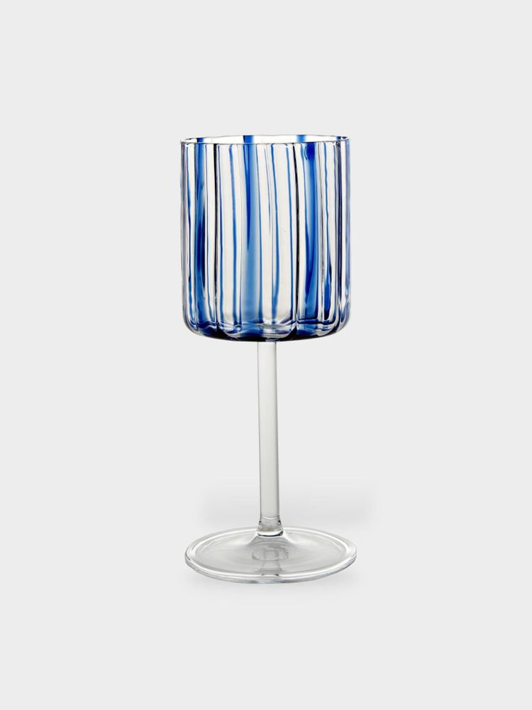 Stemware - 'Loos' Striped Glass Goblet - TUTTOATTACCATO