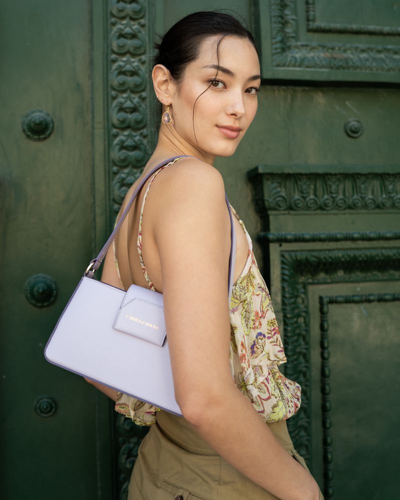 Sacs et cabas - Sac à main en cuir vegan parme/lila forme baguette - CARMEN & SIMONE