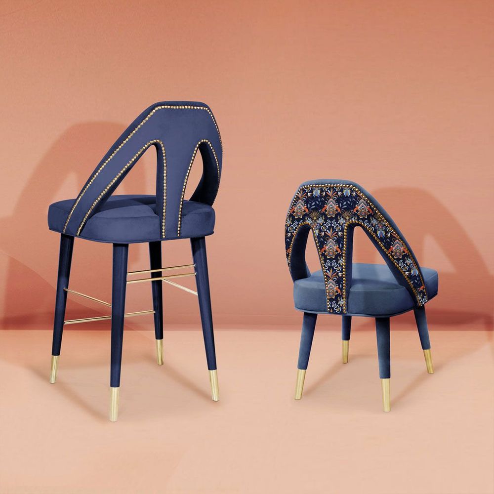 Chaises - Chaise de bar Caron fabriquée à la main au Portugal par Ottiu - OTTIU