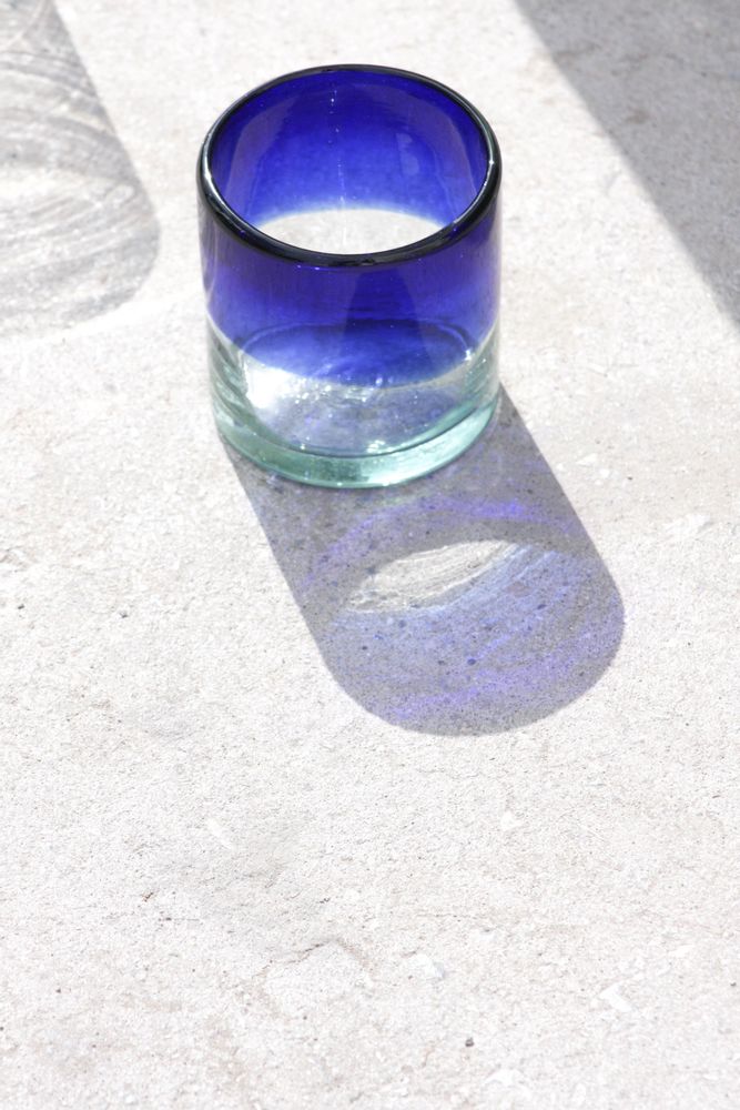 Cristallerie - Verre à l'ancienne bleu cobalt - MAAKO