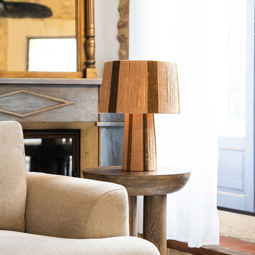 Table lamps - Ito Natural/Olive/Khaki Woven Table Lamp - ATHEZZA - AT GROUPE