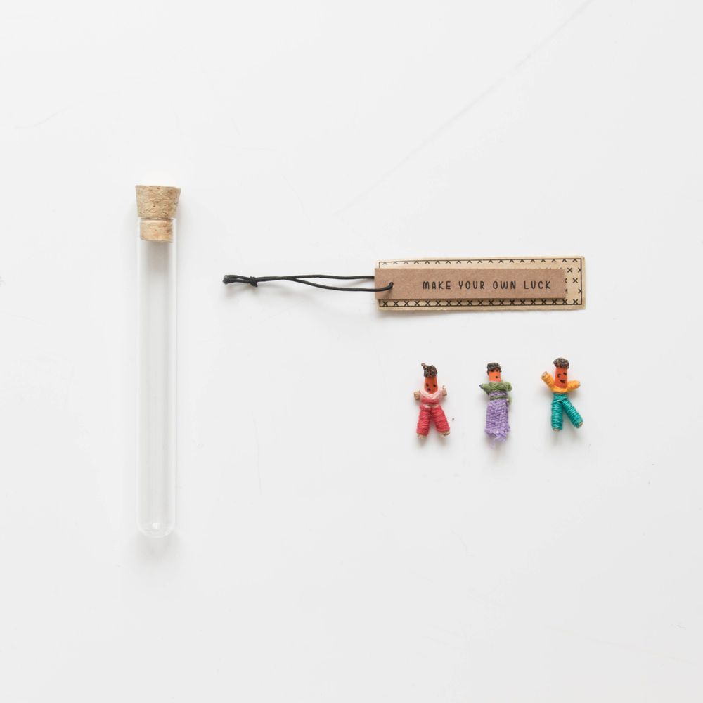 Card shop - Lucky Dolls - Message in a Bottle - Gift - Lucky Gift - Good Luck - Handmade Dolls - Thoughtful Gesture - Keepsake - Good Luck Card - Guatemala - Succes - Small gift - BIRAMBI