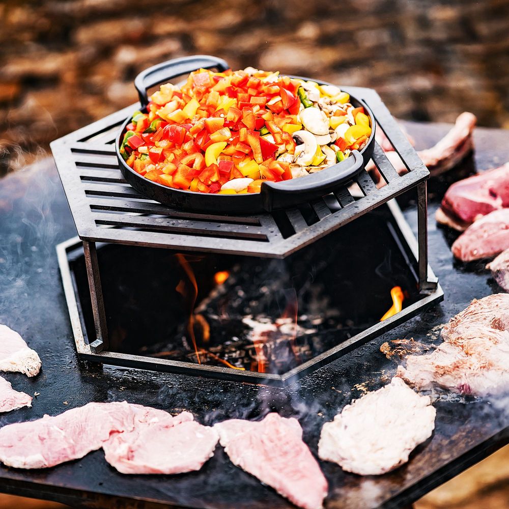Barbecues - Brasero-plancha Agape | Corten 80 - HEXAGONE