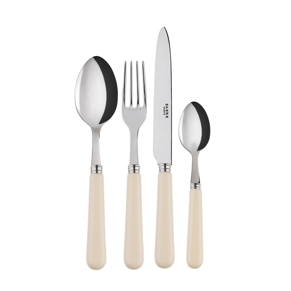 Ménagères - Set de 4 couverts de table - Pop unis, Ivoire - SABRE PARIS