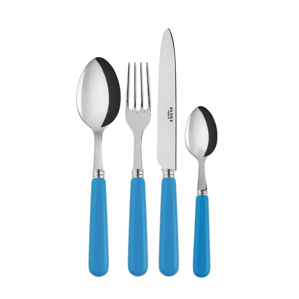 Ménagères - Set de 4 couverts de table - Pop unis, Bleu Hawaï - SABRE PARIS