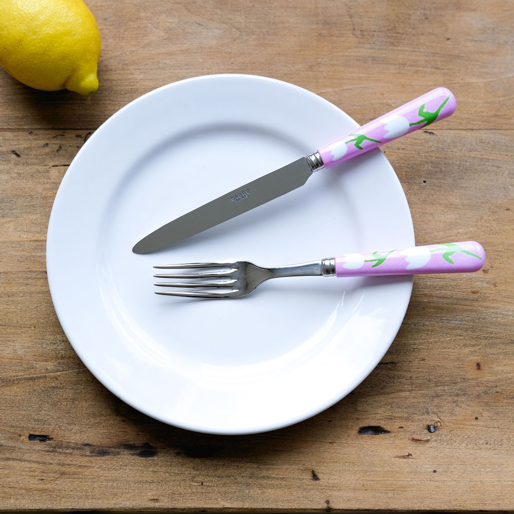 Flatware - 4 pieces cutlery set - Tulipe Pink - SABRE PARIS