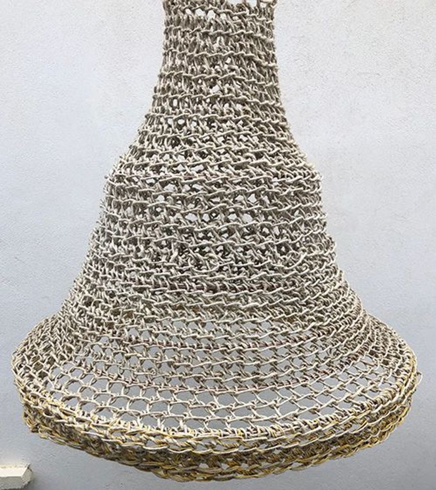 Office design and planning - GOLDEN light made of large hemp rope Height 80 cm Diameter 85cm delivered with frame - ADELE VAHN