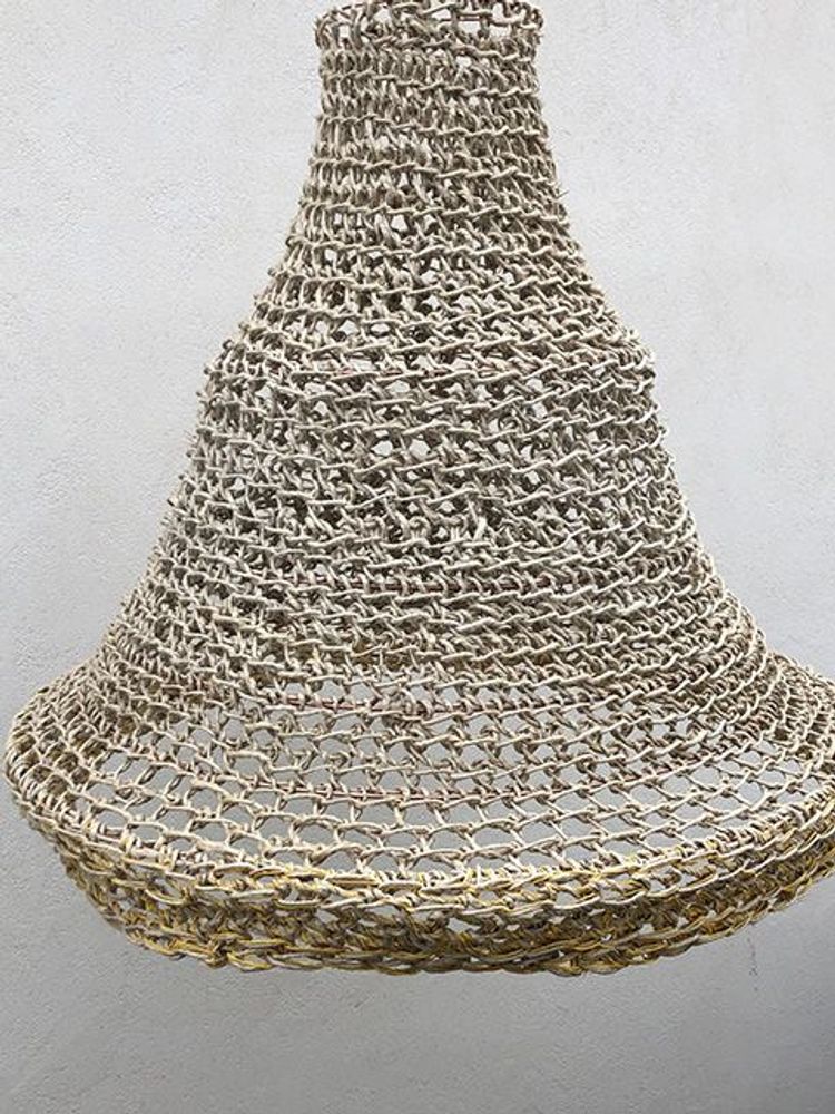 Office design and planning - GOLDEN light made of large hemp rope Height 80 cm Diameter 85cm delivered with frame - ADELE VAHN