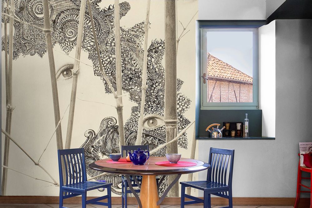 Tapestries - Custom wall decor/wallpaper: Beyond the bamboos - CHARLOTTE MASSIP