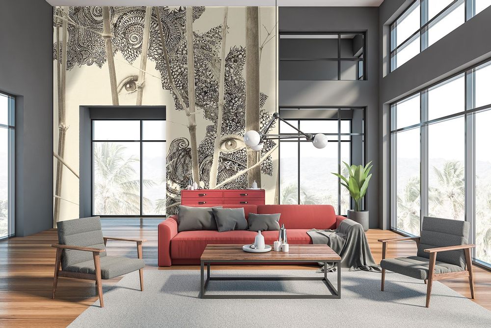 Tapestries - Custom wall decor/wallpaper: Beyond the bamboos - CHARLOTTE MASSIP