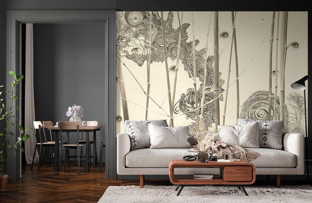 Tapestries - Custom wall decor/wallpaper: Beyond the bamboos - CHARLOTTE MASSIP