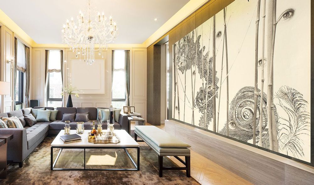 Tapestries - Custom wall decor/wallpaper: Beyond the bamboos - CHARLOTTE MASSIP