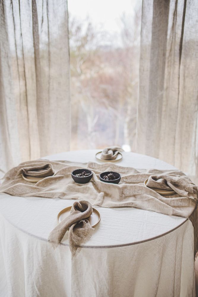 Napkins - Sheer Linen Napkins Set Raw Edge - EPIC LINEN