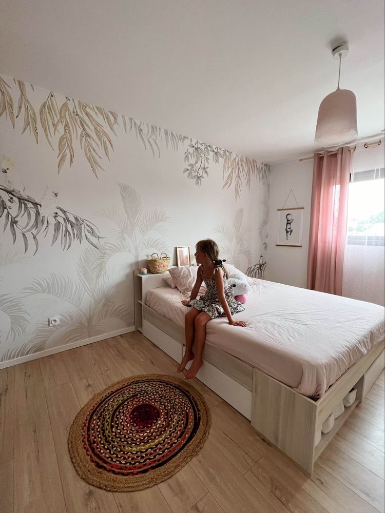 Papiers peints - Papier peint panoramique beige - Paysage tropical et jungle - LA TOUCHE ORIGINALE