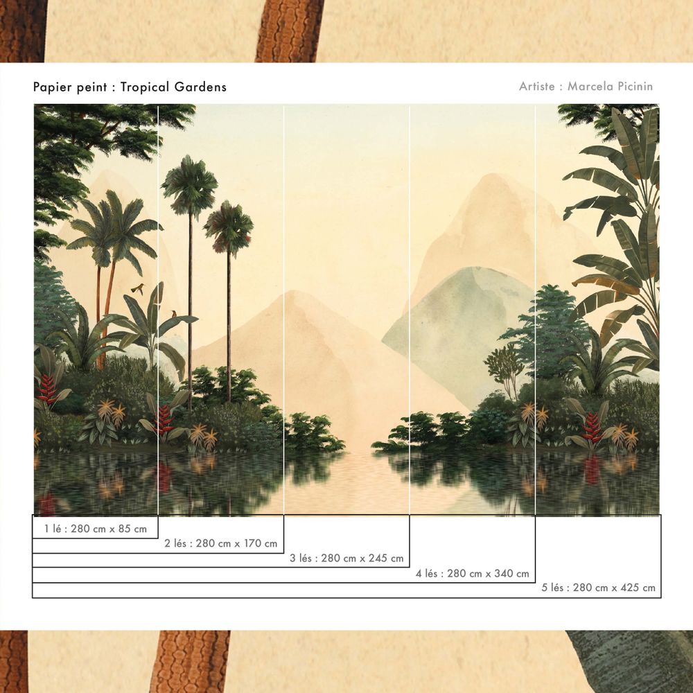 Other wall decoration - Lotus wallpaper - LA TOUCHE ORIGINALE
