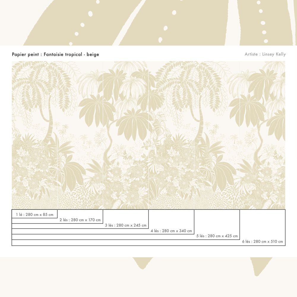 Papiers peints - Papier peint panoramique - Paysage fleuri - Fantaisie tropicale - LA TOUCHE ORIGINALE
