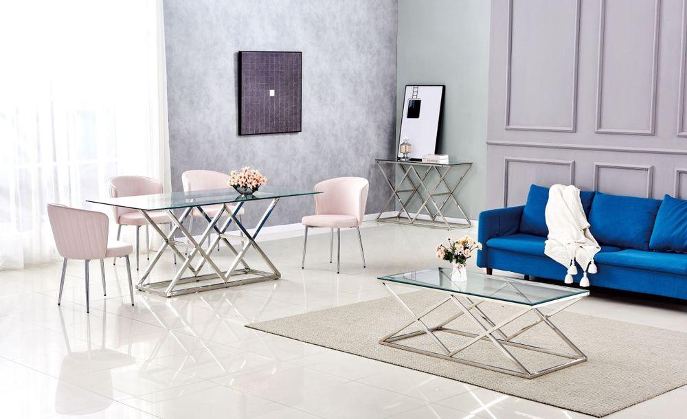 Tables Salle à Manger - TABLE REPAS TRIANGLE PLATEAU TRANSPARENT 180x90CM - EURODESIGN FRANCE
