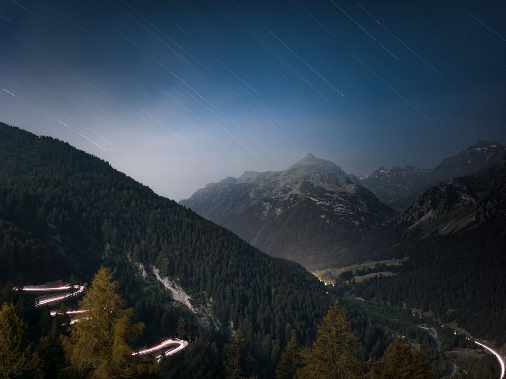 Photos d'art - Col de Maloja. Cadre en Bois Noir - ANNA DOBROVOLSKAYA-MINTS
