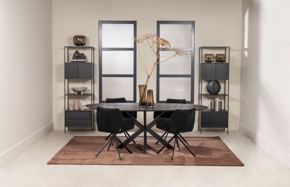 Tables Salle à Manger - WATFORD DINING TABLE BLACK - LIFESTYLE HOME COLLECTION