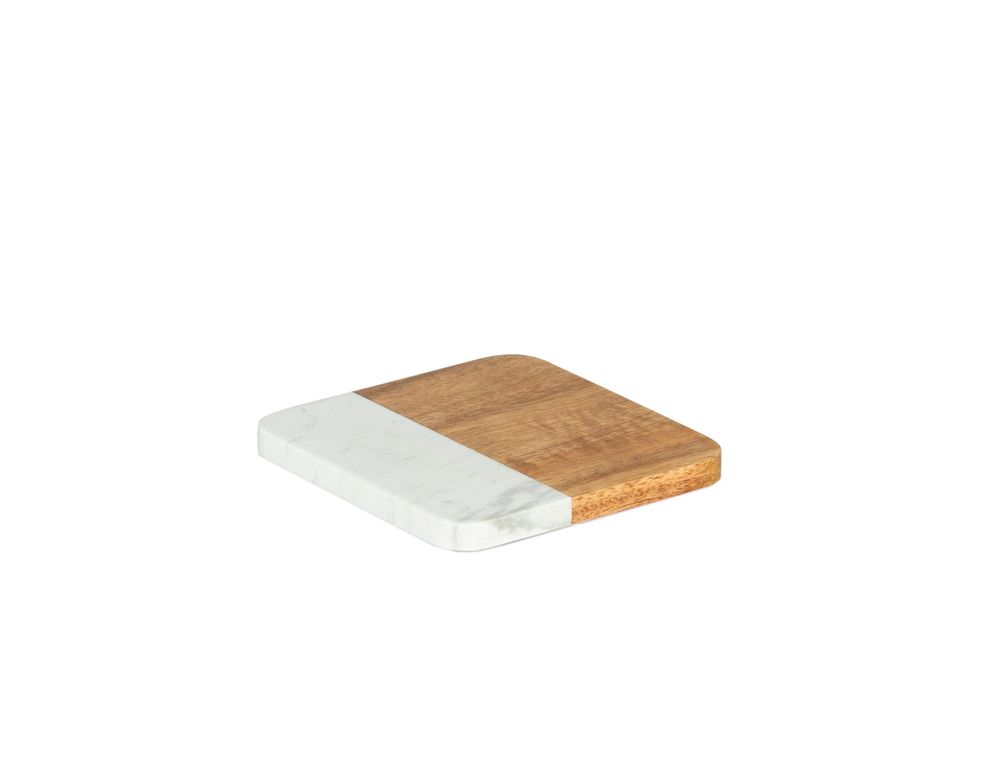 Accessoires thé et café - Ensemble de 4 sous-verres en marbre et acacia 10x10x1 cm MS23119 - ANDREA HOUSE
