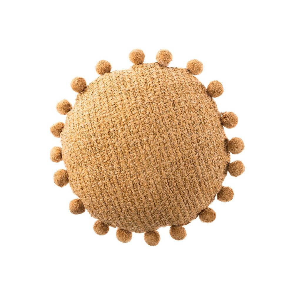 Fabric cushions - Handwoven pompoms cotton  cushions - MAISON LILO