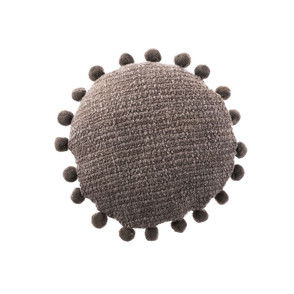 Fabric cushions - Handwoven pompoms cotton  cushions - MAISON LILO