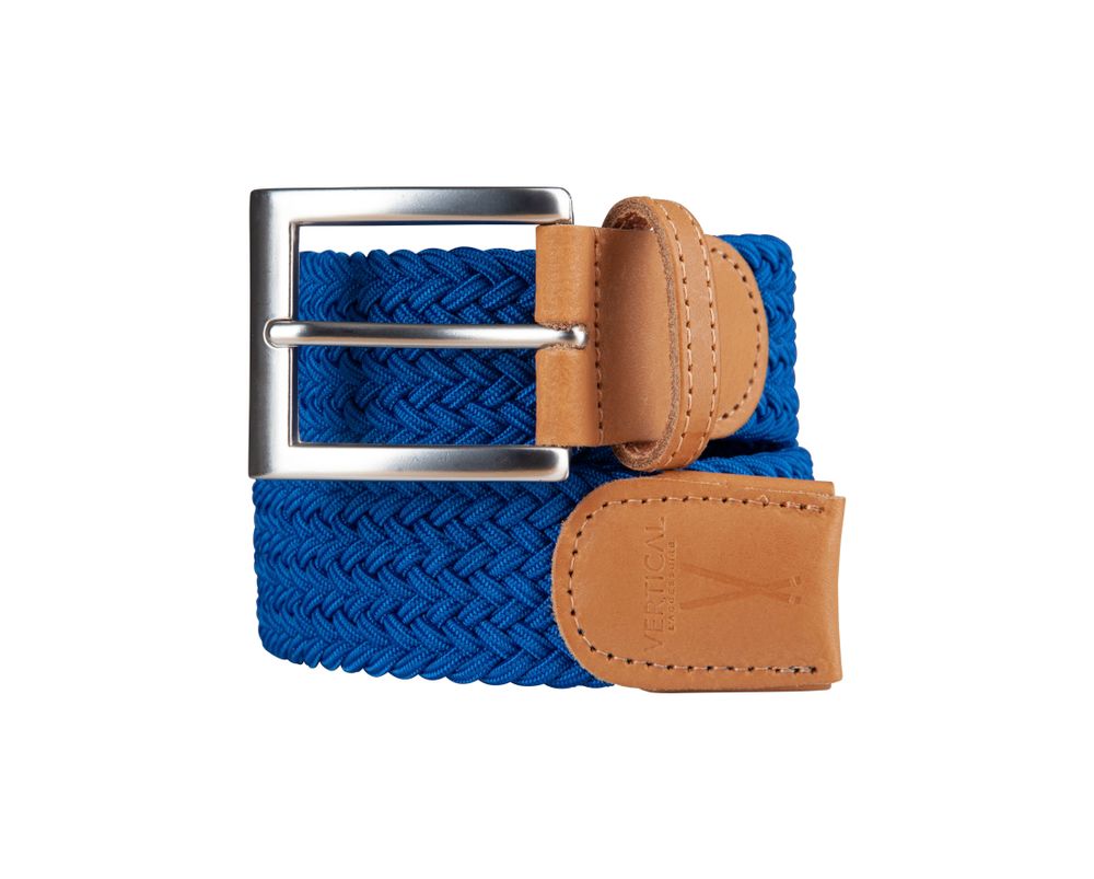 Petite maroquinerie - Ceinture tressée bleu électrique - VERTICAL L ACCESSOIRE