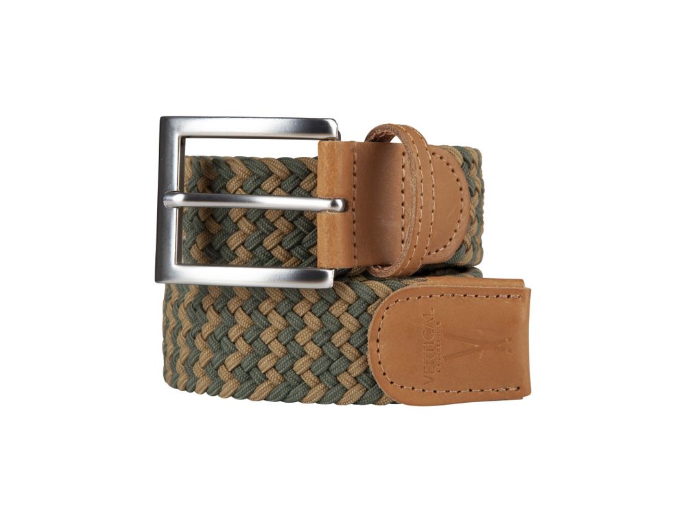 Leather goods - Khaki green braided belt - VERTICAL L ACCESSOIRE