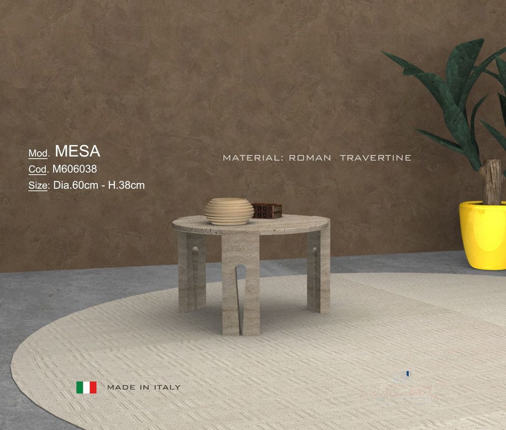 Tables basses - ROMAN TRAVERTINE SIDE TABLE - EUROMARMI STORE