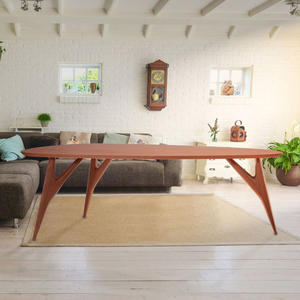 Tables Salle à Manger - Ted MASTERPIECE Mahogny-Table en Bois Massif Large - GREYGE