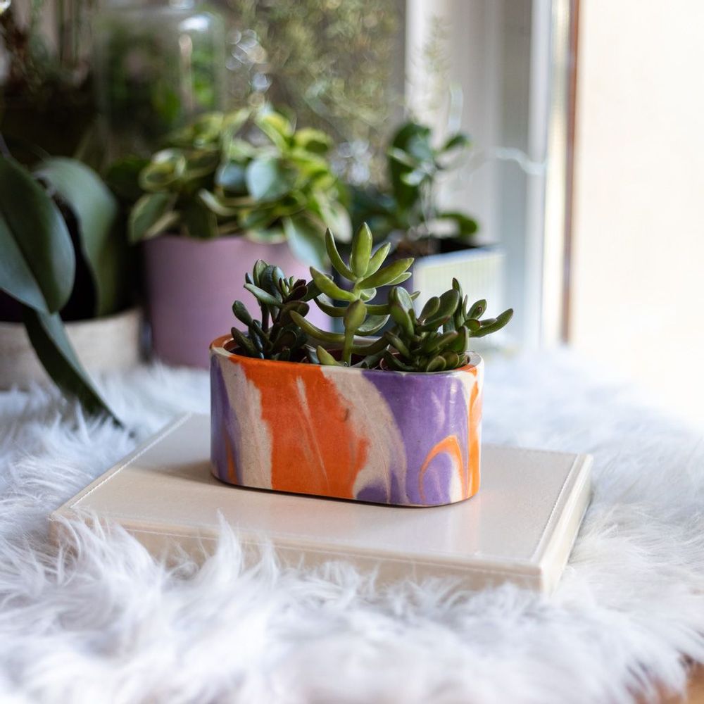 Objets de décoration - Jardinière en béton Tie&Dye - JUNNY