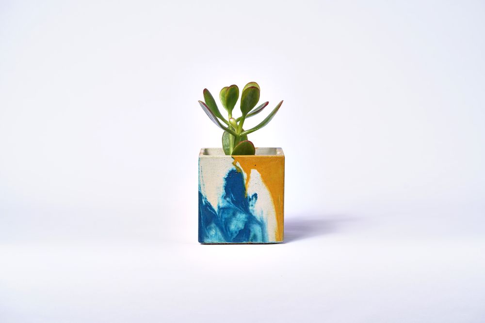 Objets de décoration - POT EN BÉTON TIE&DIE POUR PLANTE VERTE - JUNNY